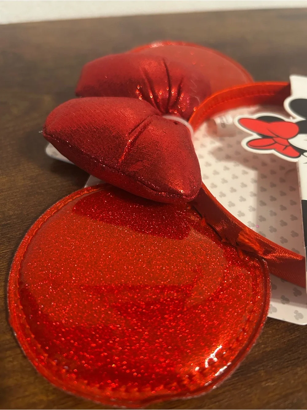 Disney Red Glitter Minnie Mouse Ears Headband